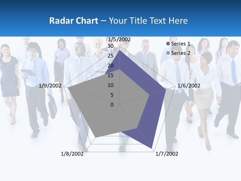 A Group Of Business People Walking Down A Street PowerPoint Template