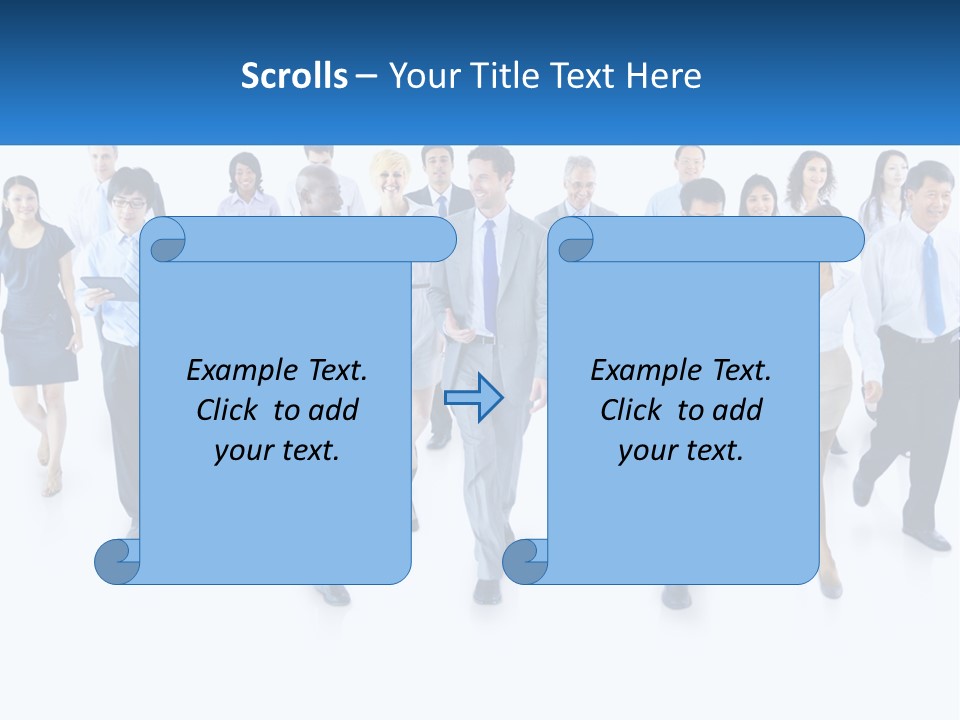 A Group Of Business People Walking Down A Street PowerPoint Template