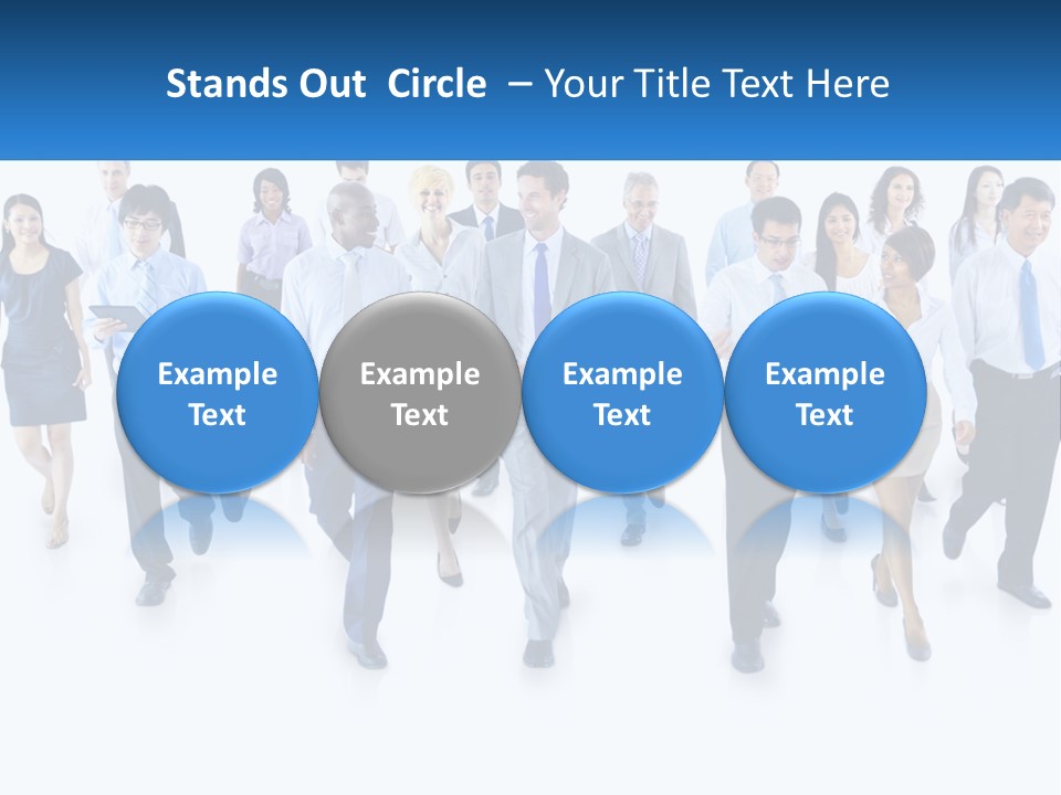 A Group Of Business People Walking Down A Street PowerPoint Template