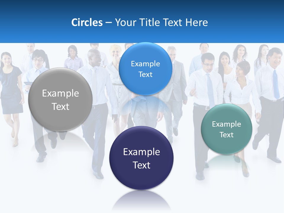 A Group Of Business People Walking Down A Street PowerPoint Template