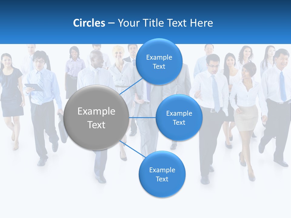 A Group Of Business People Walking Down A Street PowerPoint Template