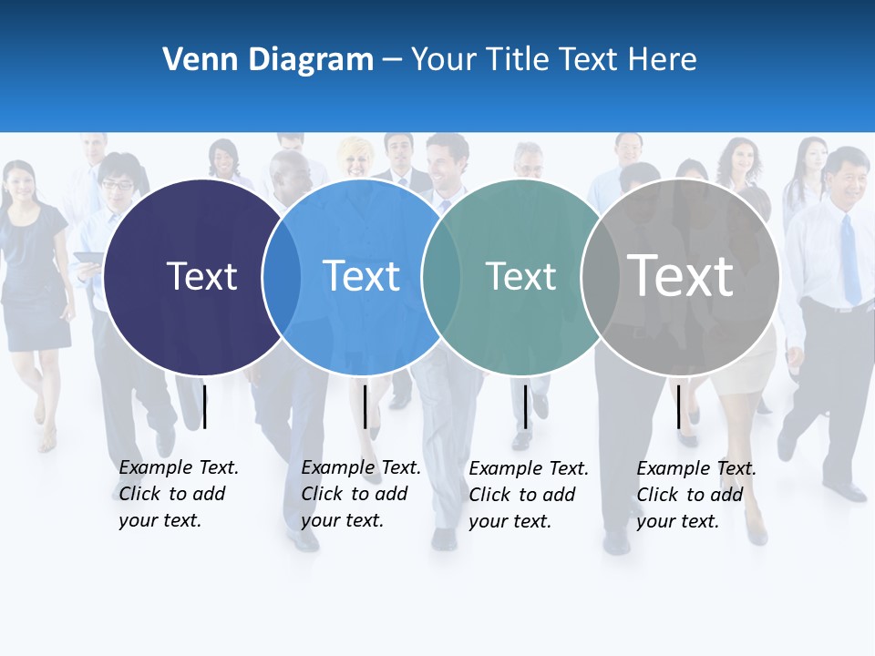 A Group Of Business People Walking Down A Street PowerPoint Template