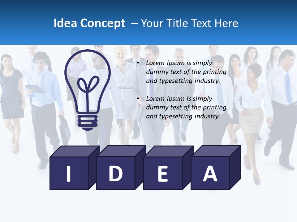 A Group Of Business People Walking Down A Street PowerPoint Template