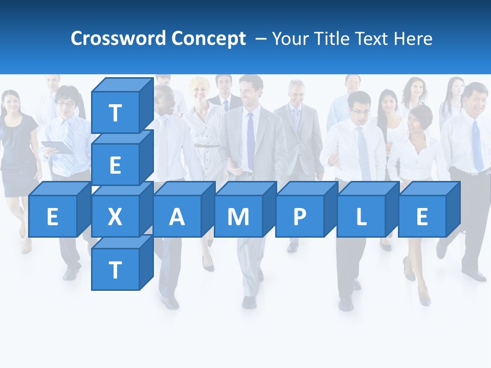 A Group Of Business People Walking Down A Street PowerPoint Template