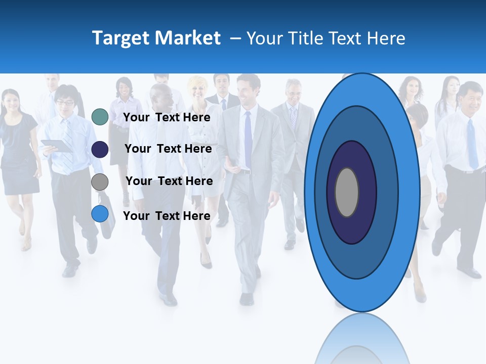 A Group Of Business People Walking Down A Street PowerPoint Template