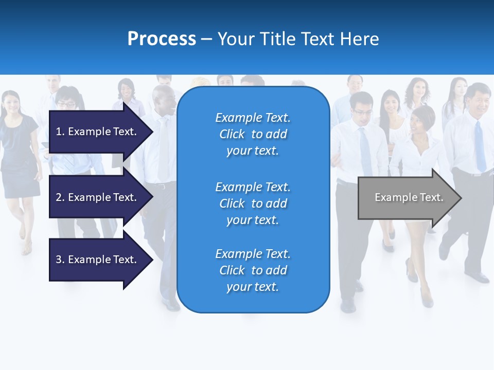 A Group Of Business People Walking Down A Street PowerPoint Template