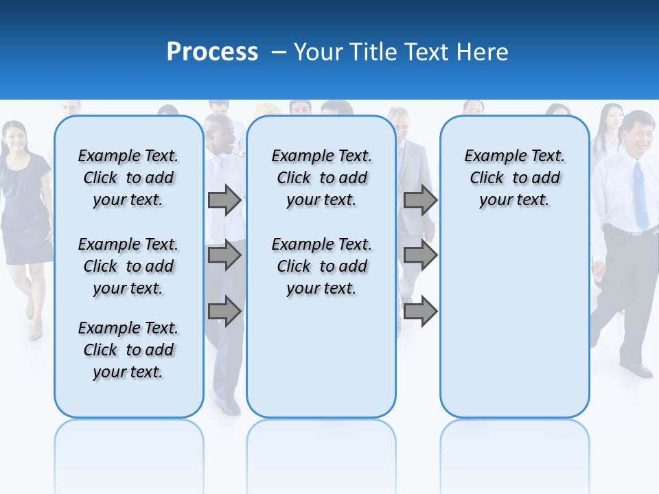 A Group Of Business People Walking Down A Street PowerPoint Template