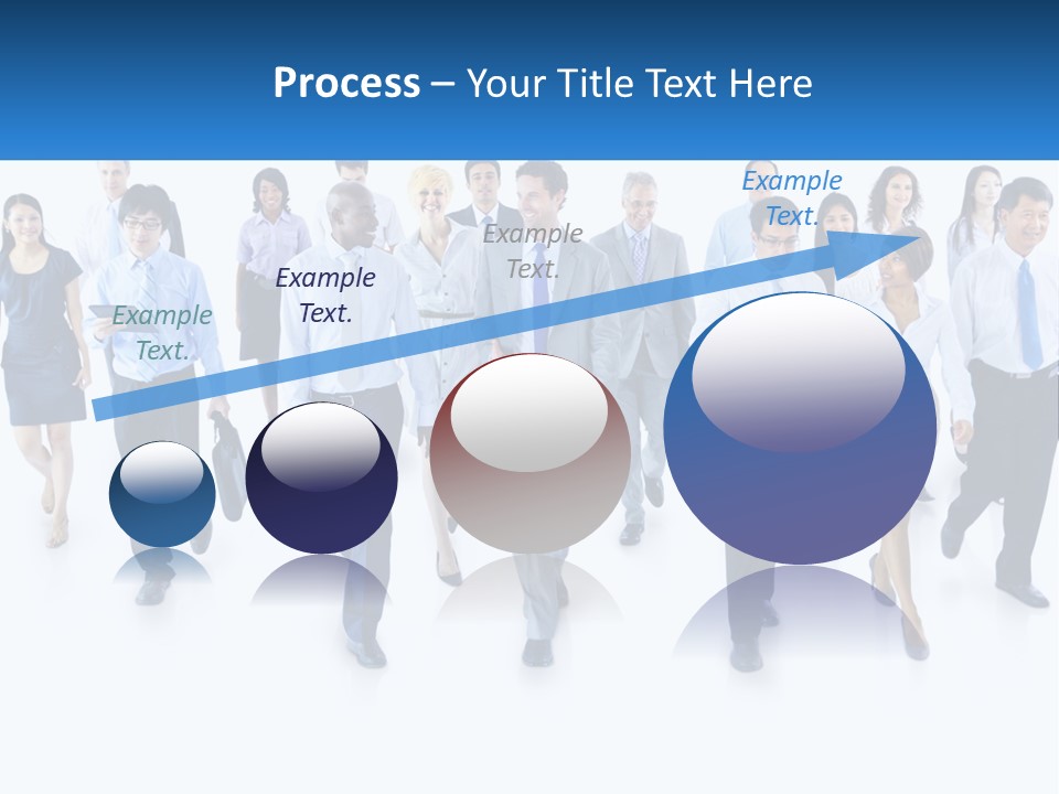 A Group Of Business People Walking Down A Street PowerPoint Template