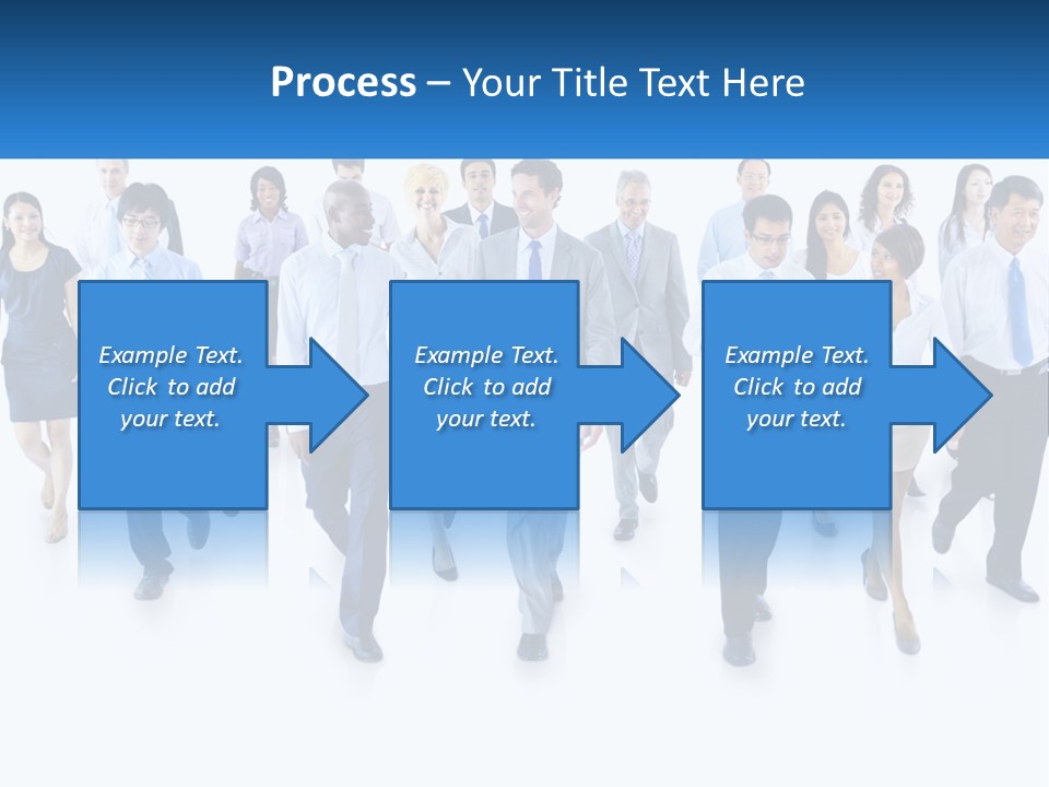 A Group Of Business People Walking Down A Street PowerPoint Template
