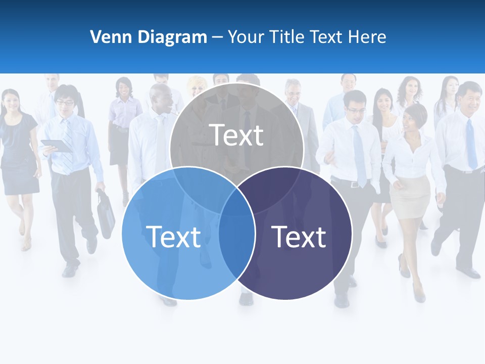 A Group Of Business People Walking Down A Street PowerPoint Template