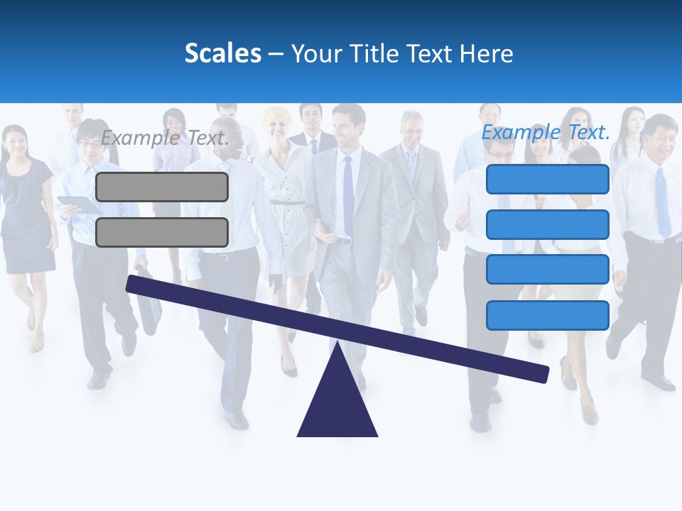 A Group Of Business People Walking Down A Street PowerPoint Template