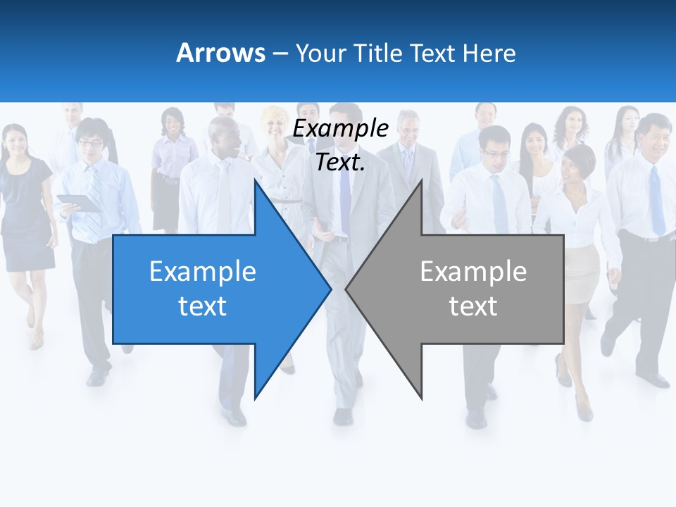 A Group Of Business People Walking Down A Street PowerPoint Template