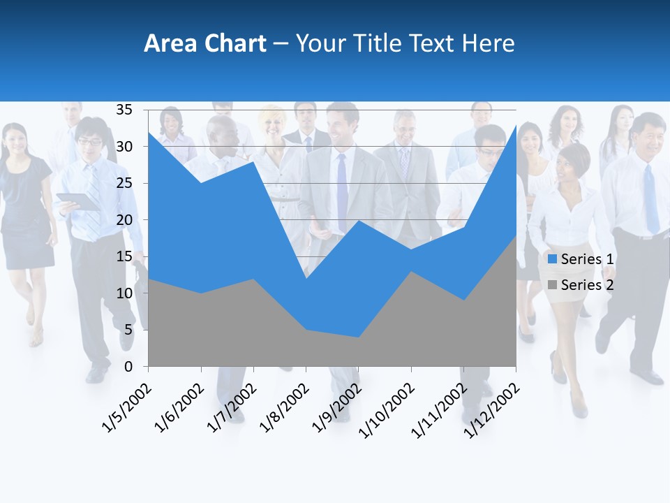 A Group Of Business People Walking Down A Street PowerPoint Template