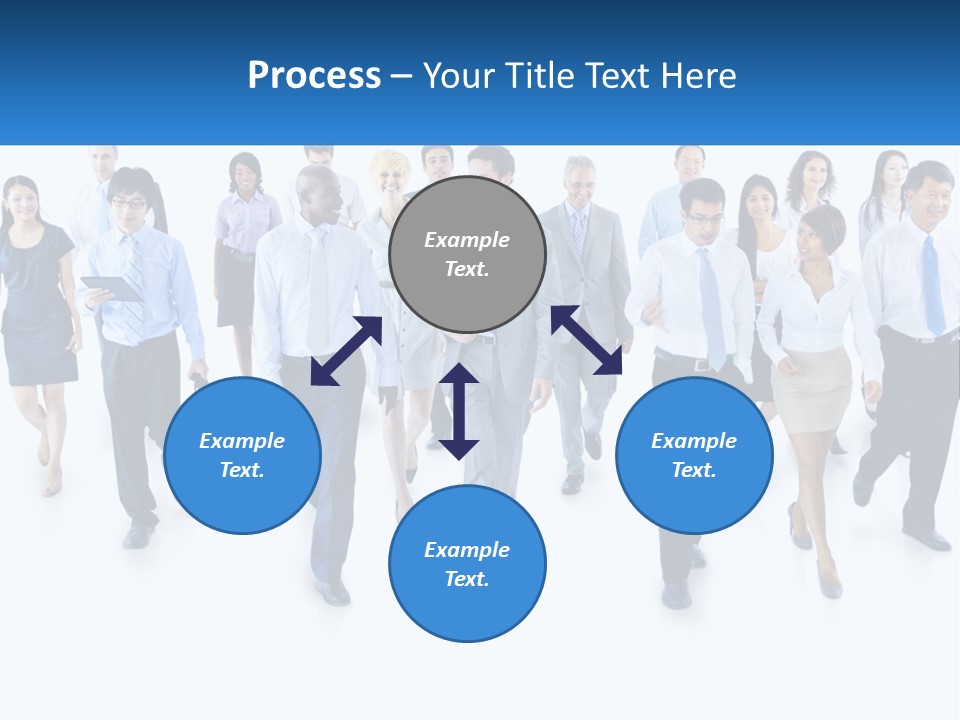 A Group Of Business People Walking Down A Street PowerPoint Template