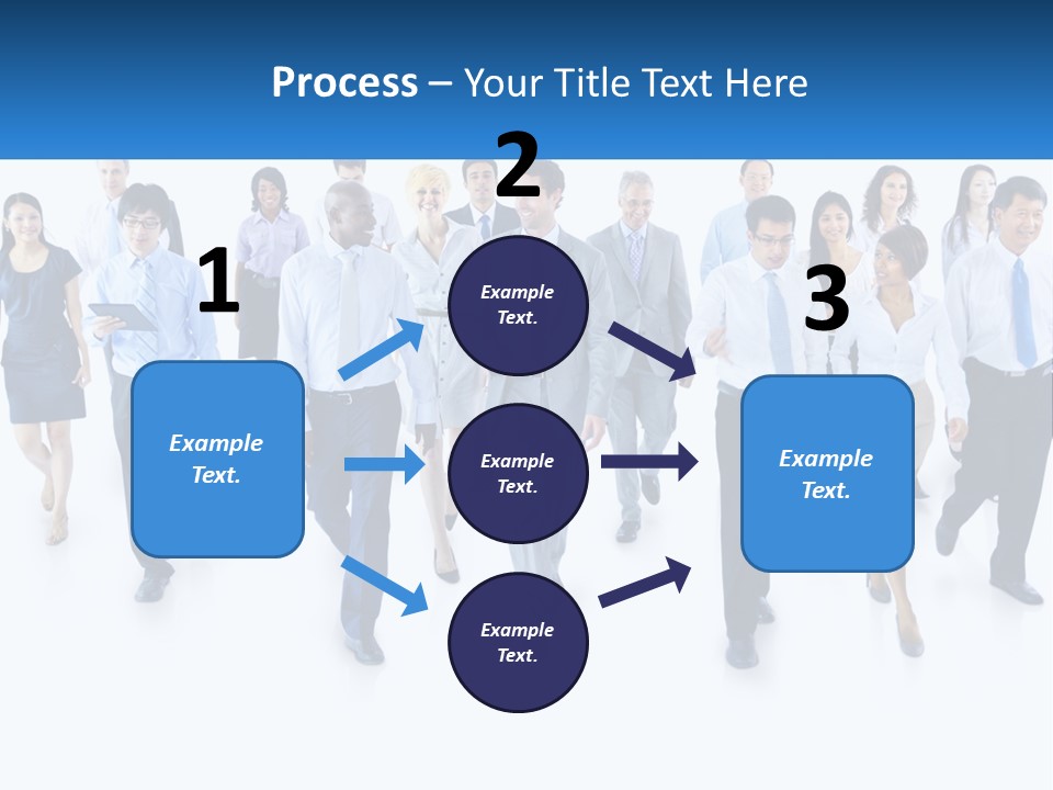 A Group Of Business People Walking Down A Street PowerPoint Template