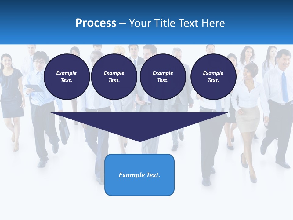 A Group Of Business People Walking Down A Street PowerPoint Template