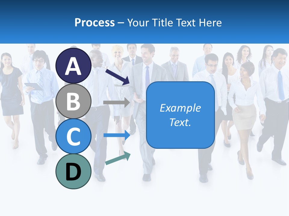 A Group Of Business People Walking Down A Street PowerPoint Template