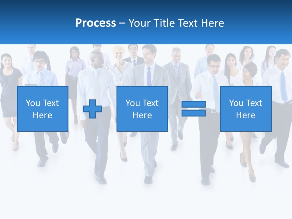 A Group Of Business People Walking Down A Street PowerPoint Template