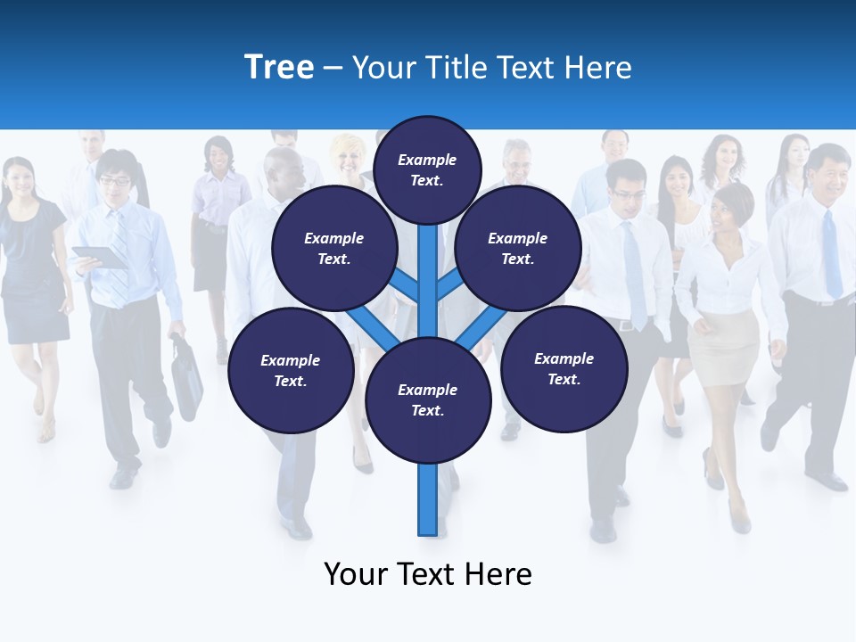 A Group Of Business People Walking Down A Street PowerPoint Template