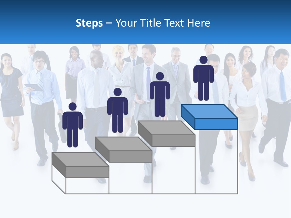 A Group Of Business People Walking Down A Street PowerPoint Template