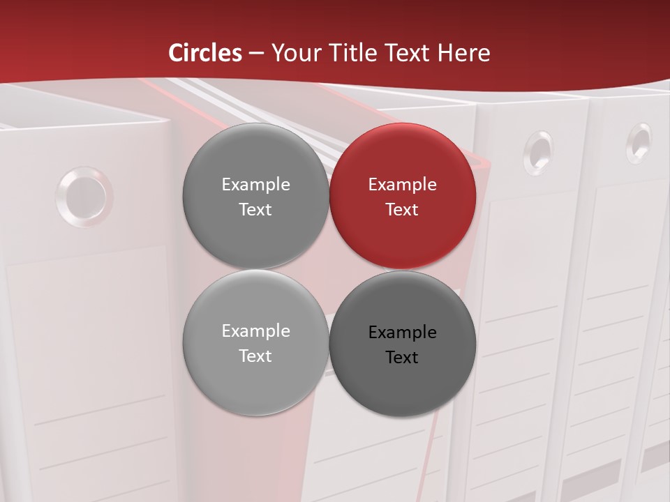 A Red Binder Is Next To A Row Of White Binders PowerPoint Template