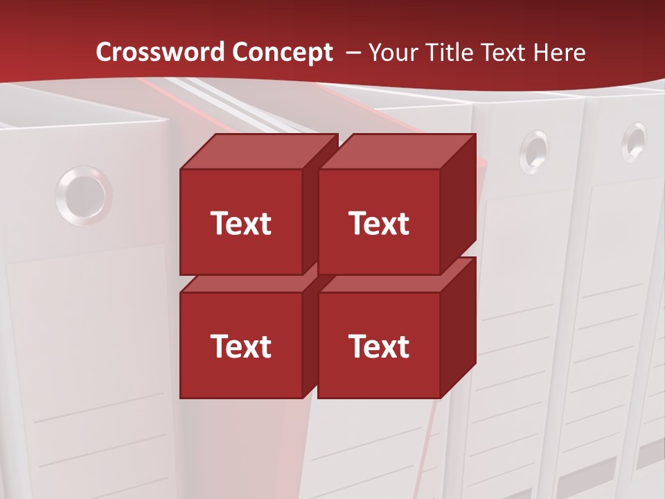 A Red Binder Is Next To A Row Of White Binders PowerPoint Template
