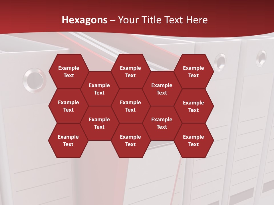 A Red Binder Is Next To A Row Of White Binders PowerPoint Template