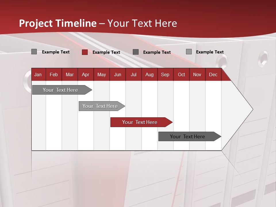 A Red Binder Is Next To A Row Of White Binders PowerPoint Template