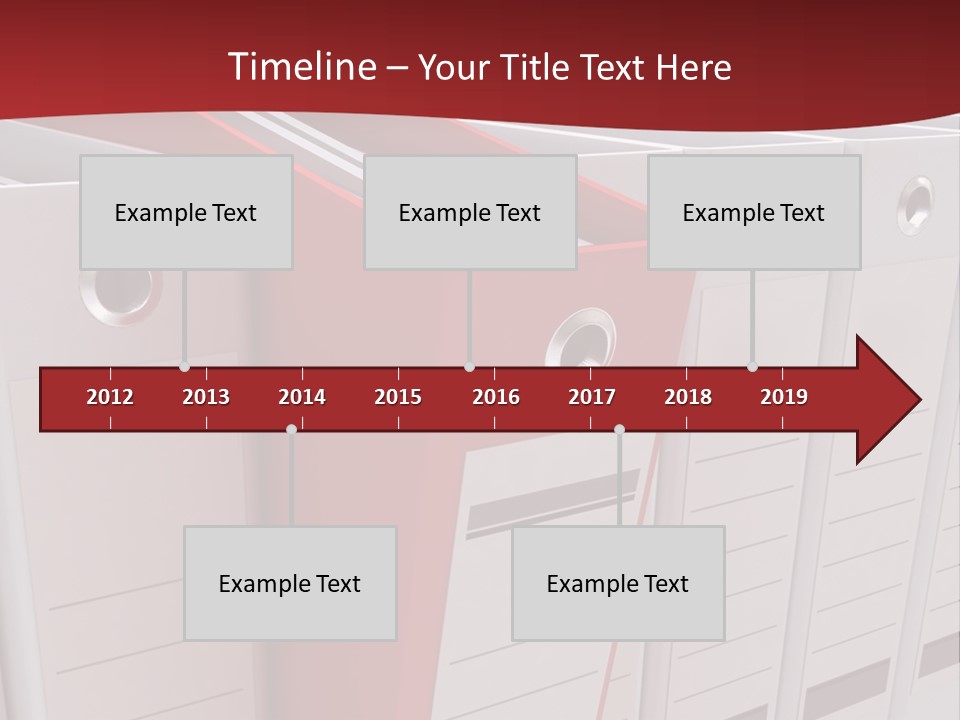 A Red Binder Is Next To A Row Of White Binders PowerPoint Template