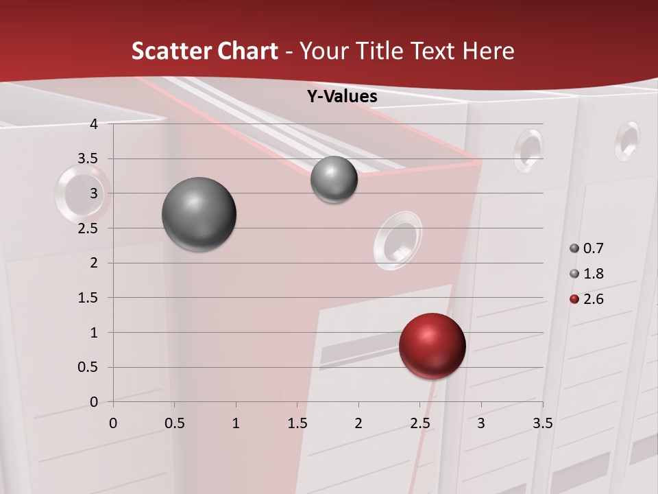 A Red Binder Is Next To A Row Of White Binders PowerPoint Template