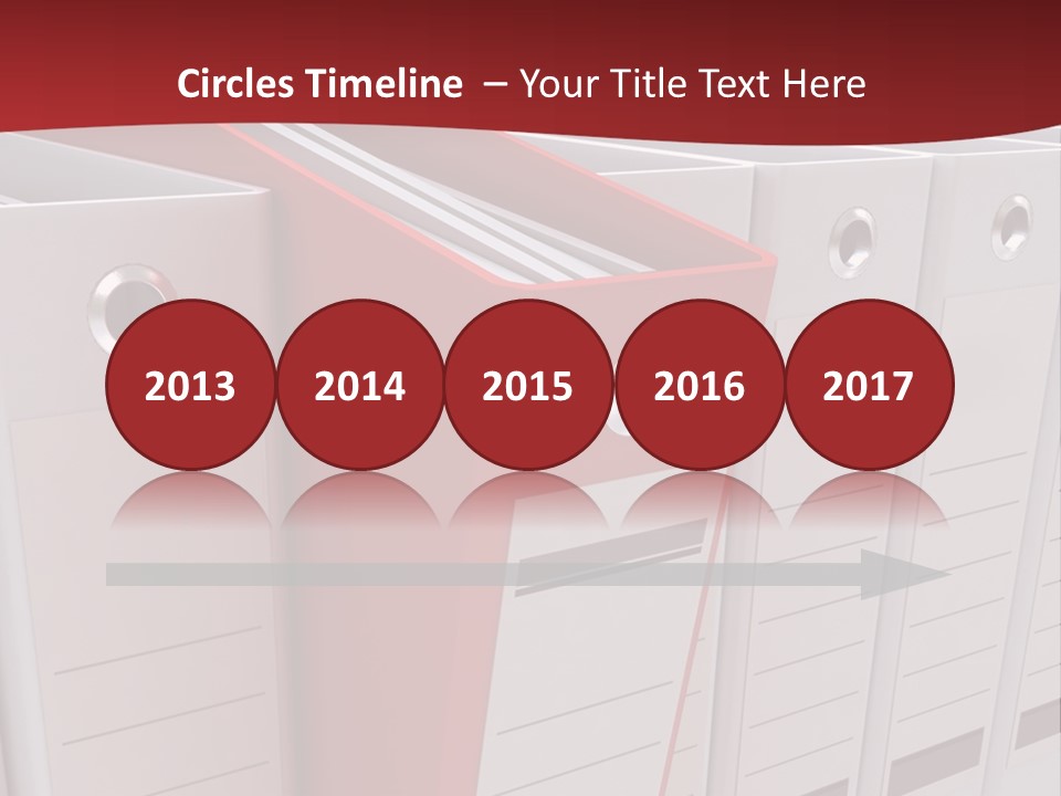 A Red Binder Is Next To A Row Of White Binders PowerPoint Template