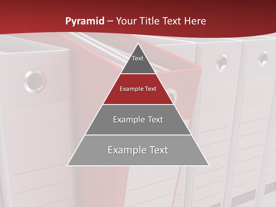 A Red Binder Is Next To A Row Of White Binders PowerPoint Template