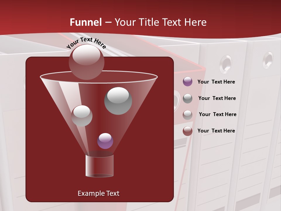 A Red Binder Is Next To A Row Of White Binders PowerPoint Template