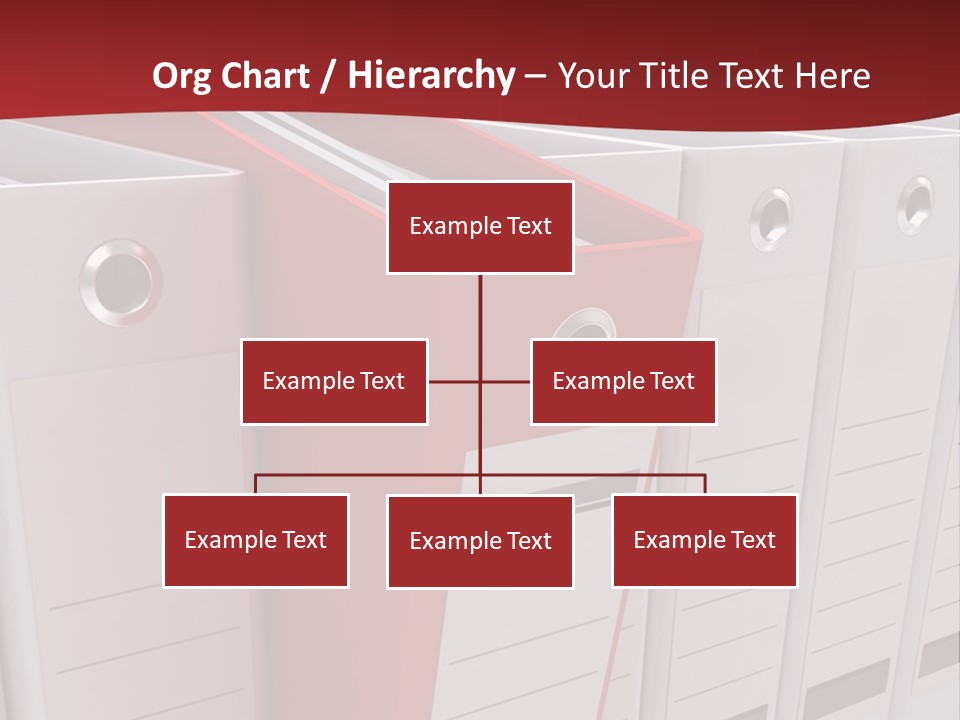 A Red Binder Is Next To A Row Of White Binders PowerPoint Template