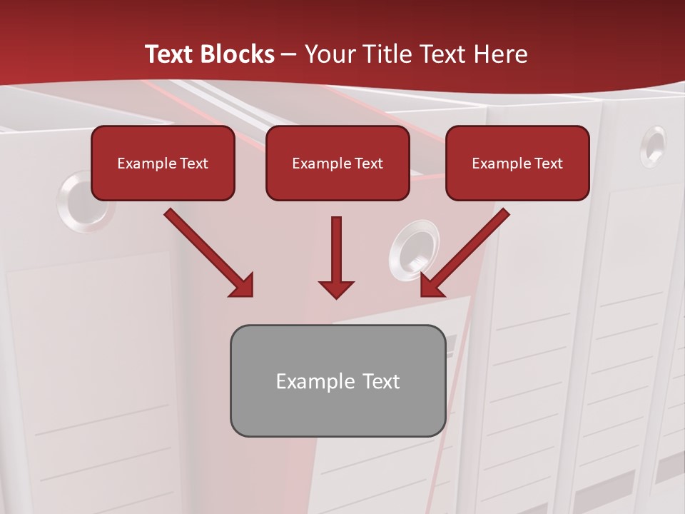 A Red Binder Is Next To A Row Of White Binders PowerPoint Template
