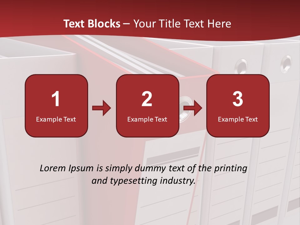 A Red Binder Is Next To A Row Of White Binders PowerPoint Template