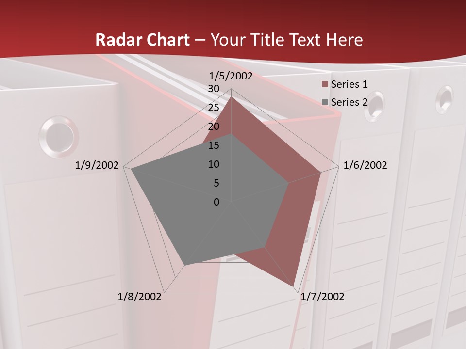 A Red Binder Is Next To A Row Of White Binders PowerPoint Template