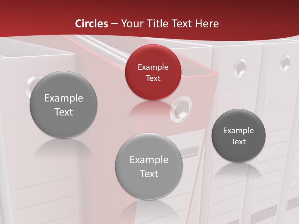 A Red Binder Is Next To A Row Of White Binders PowerPoint Template