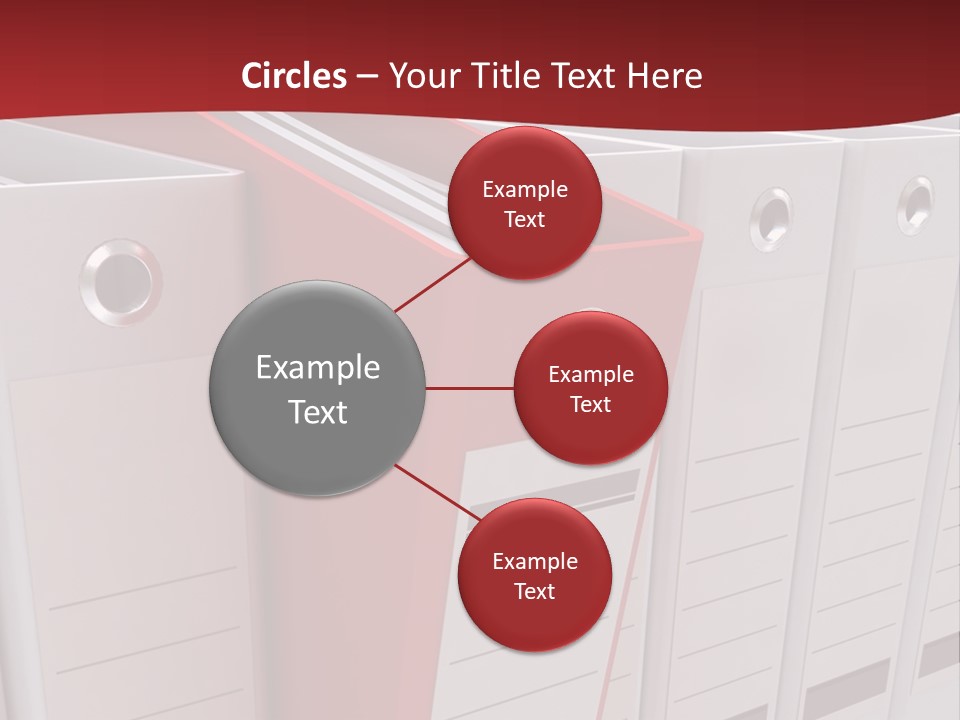 A Red Binder Is Next To A Row Of White Binders PowerPoint Template