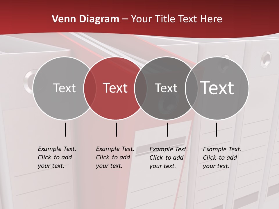 A Red Binder Is Next To A Row Of White Binders PowerPoint Template