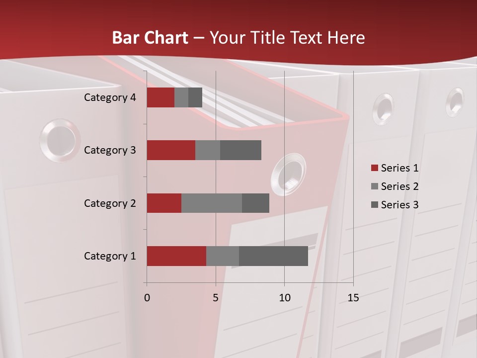A Red Binder Is Next To A Row Of White Binders PowerPoint Template