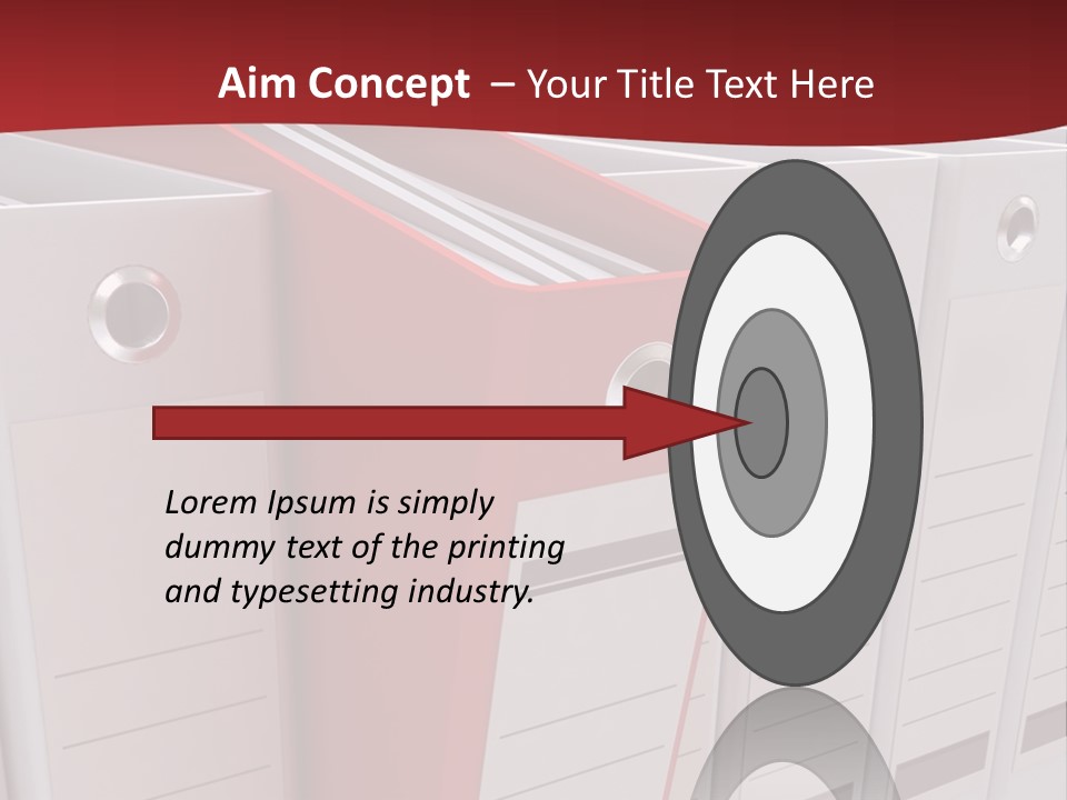 A Red Binder Is Next To A Row Of White Binders PowerPoint Template