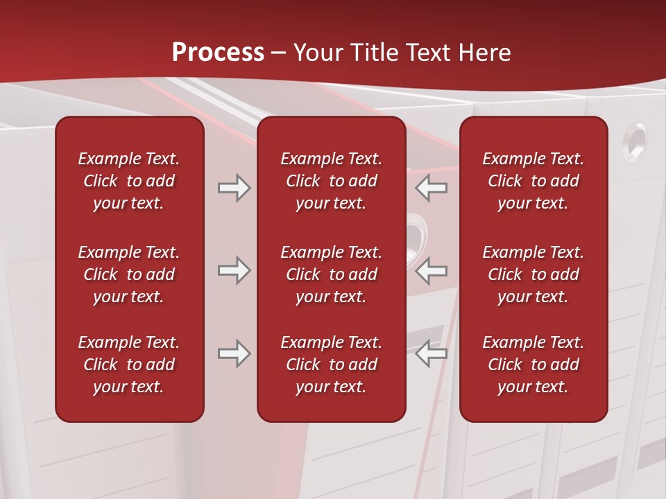 A Red Binder Is Next To A Row Of White Binders PowerPoint Template