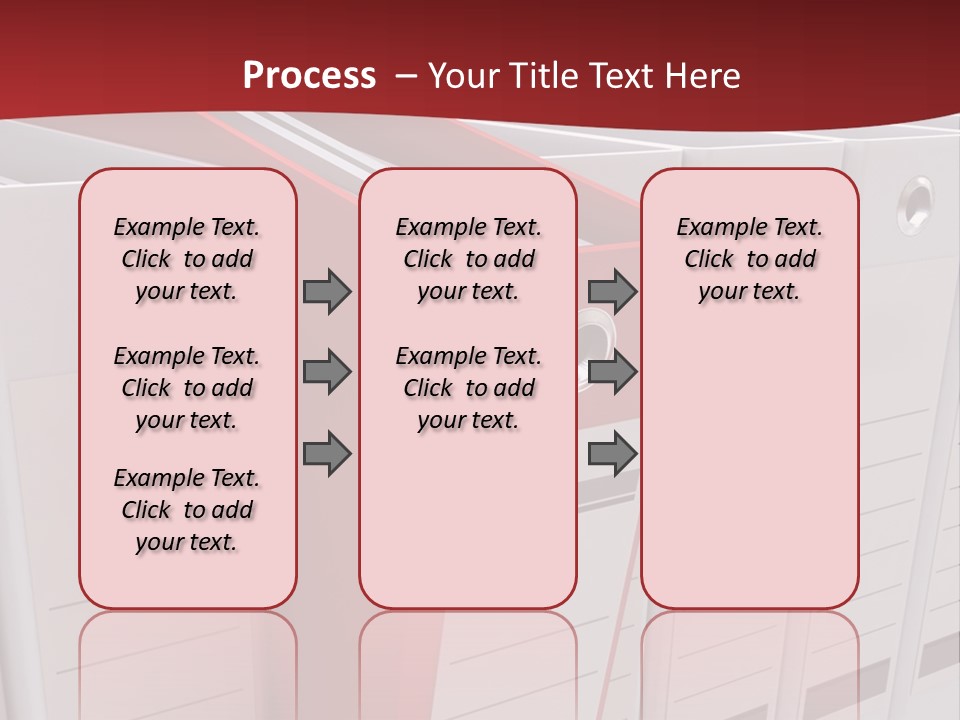 A Red Binder Is Next To A Row Of White Binders PowerPoint Template