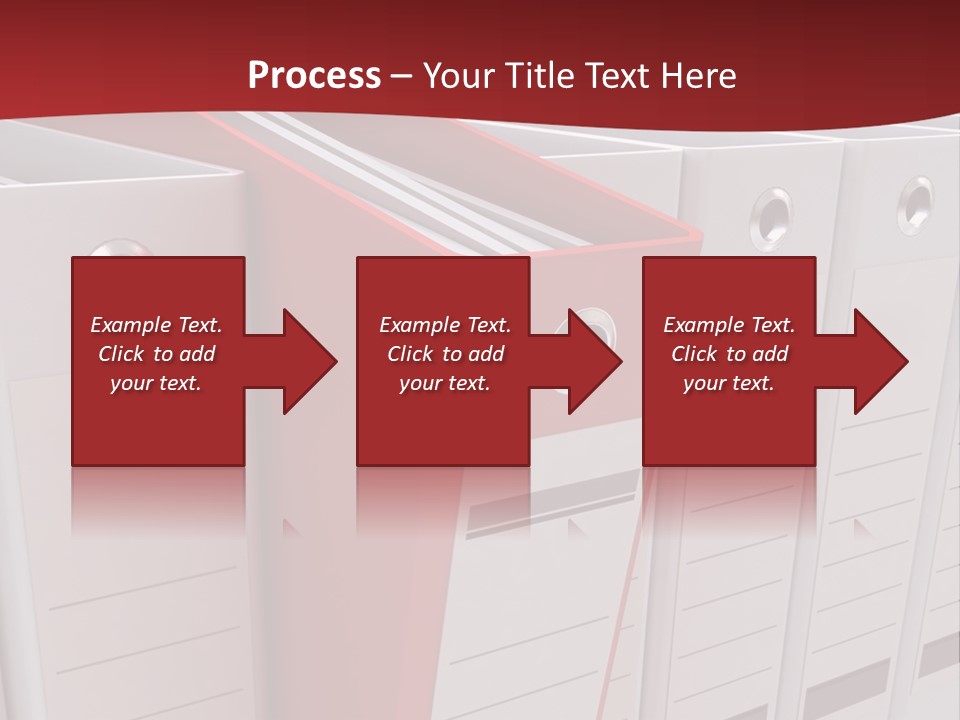 A Red Binder Is Next To A Row Of White Binders PowerPoint Template