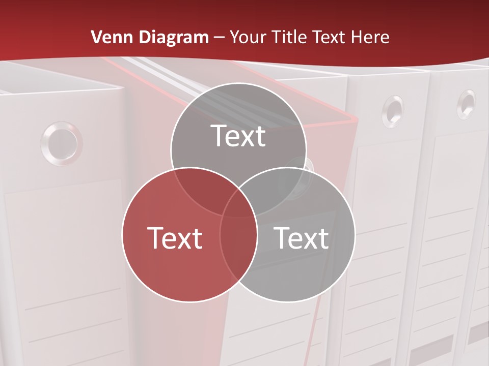 A Red Binder Is Next To A Row Of White Binders PowerPoint Template