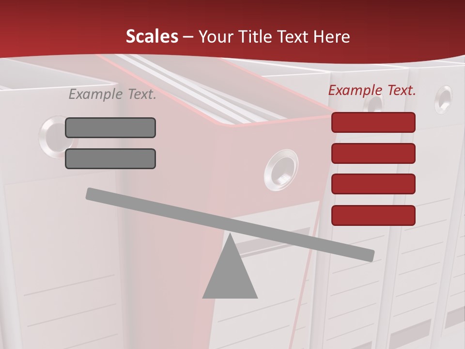 A Red Binder Is Next To A Row Of White Binders PowerPoint Template