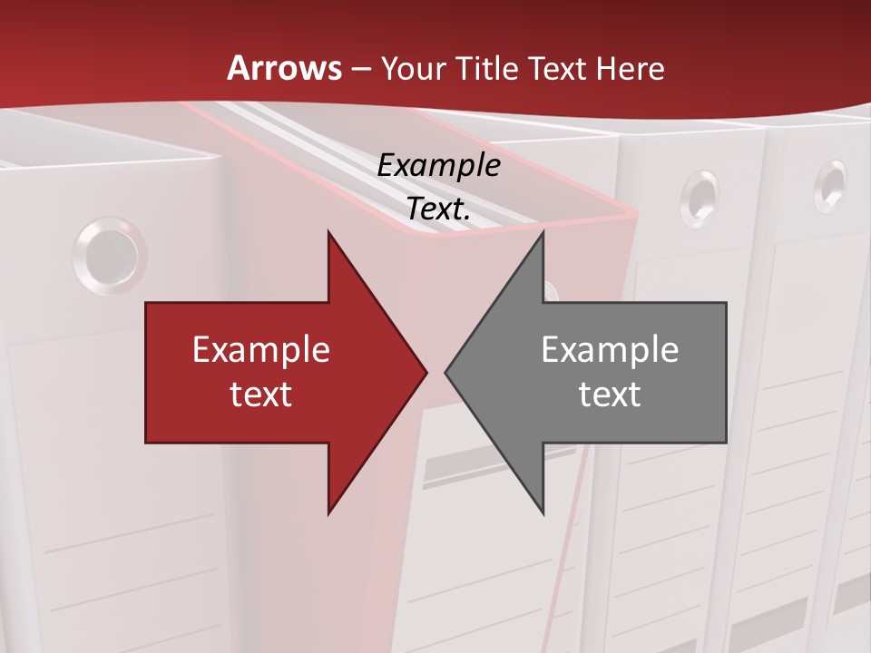 A Red Binder Is Next To A Row Of White Binders PowerPoint Template