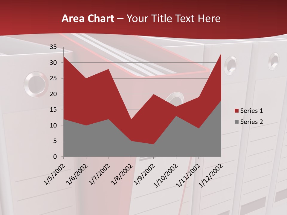 A Red Binder Is Next To A Row Of White Binders PowerPoint Template