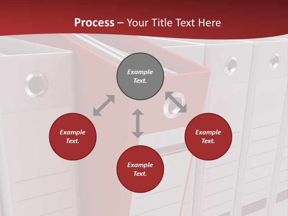 A Red Binder Is Next To A Row Of White Binders PowerPoint Template